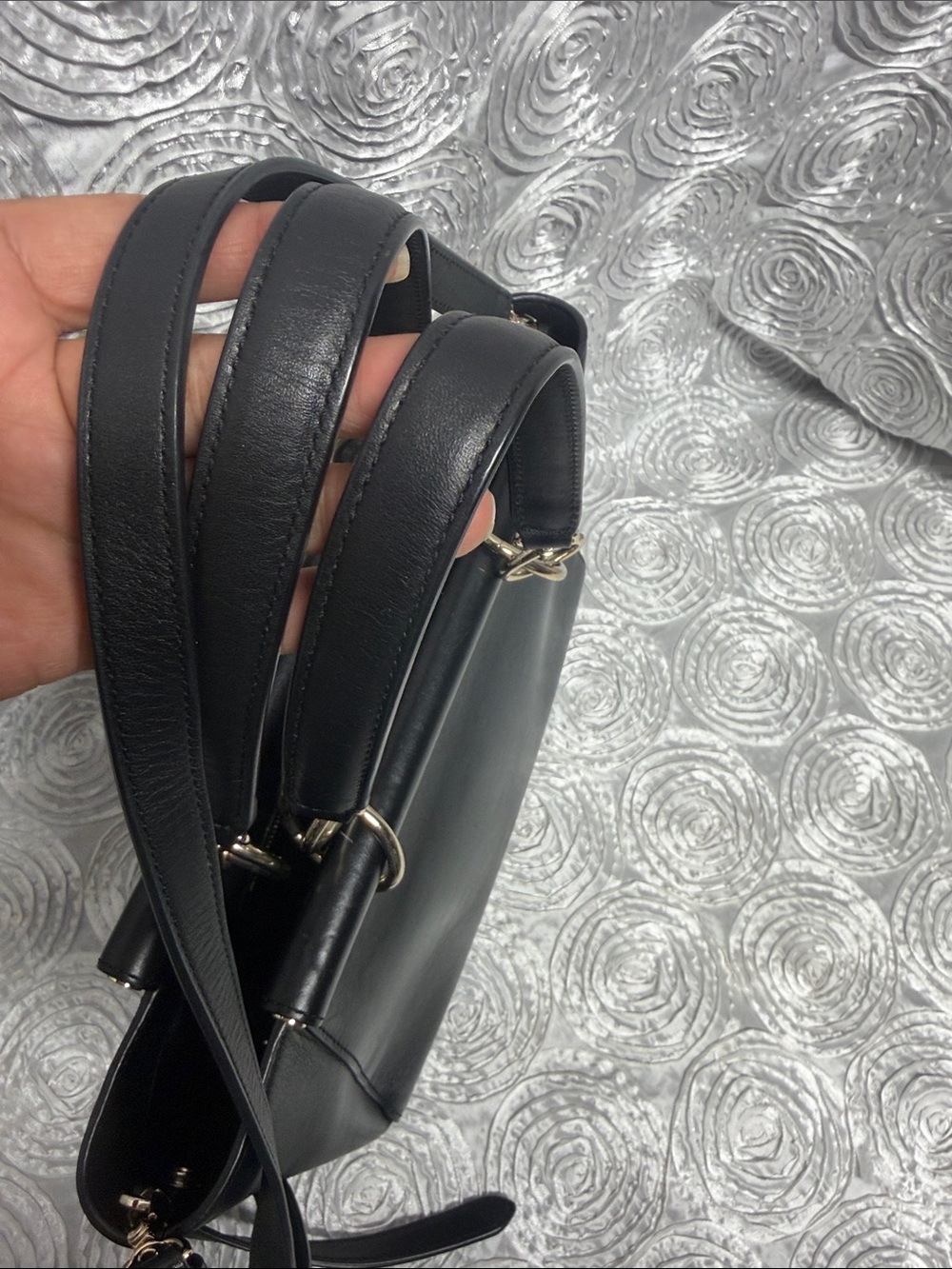 henri bendel Black Leather Shoulder Satchel with Gold Hardware - Picture 5 of 16